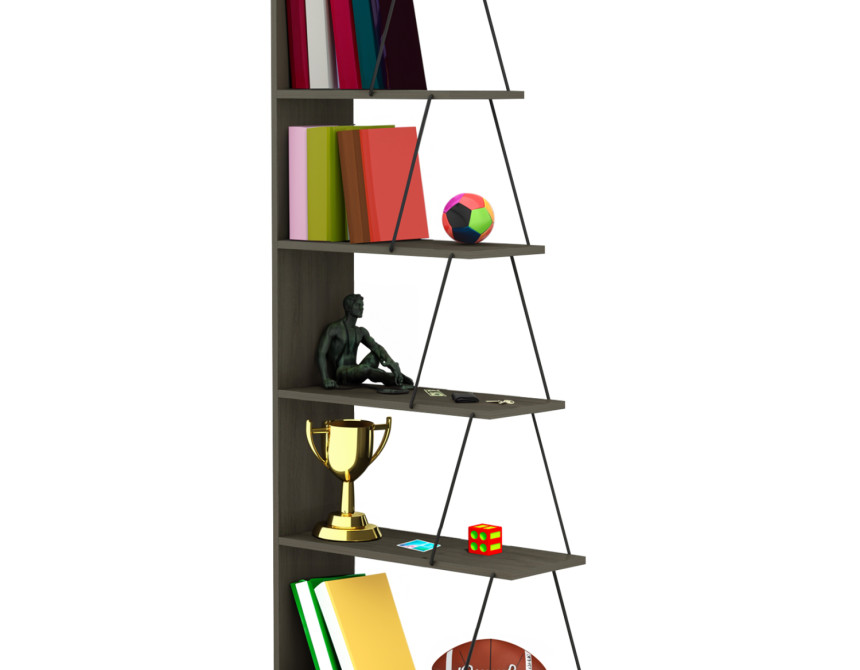 ΒΙΒΛΙΟΘΗΚΗ ΜΙΝΙ TARS HM2241.13 OLIVE GREY ME ΜΑΥΡΕΣ ΒΕΡΓΕΣ 65x22-24x146Υεκ.