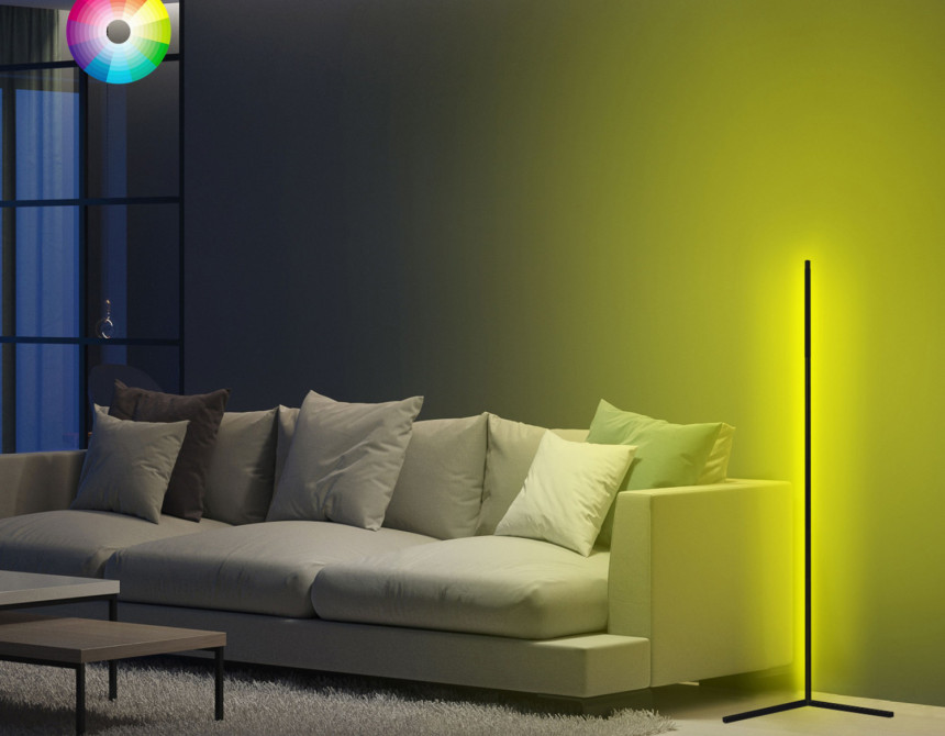 ΦΩΤΙΣΤΙΚΟ ΔΑΠΕΔΟΥ ΜΑΥΡΟ ΜΕ RGB LED & ΑΣΥΡΜΑΤΟ ΧΕΙΡΙΣΤΗΡΙΟ HM7309 30x30x120 εκ.