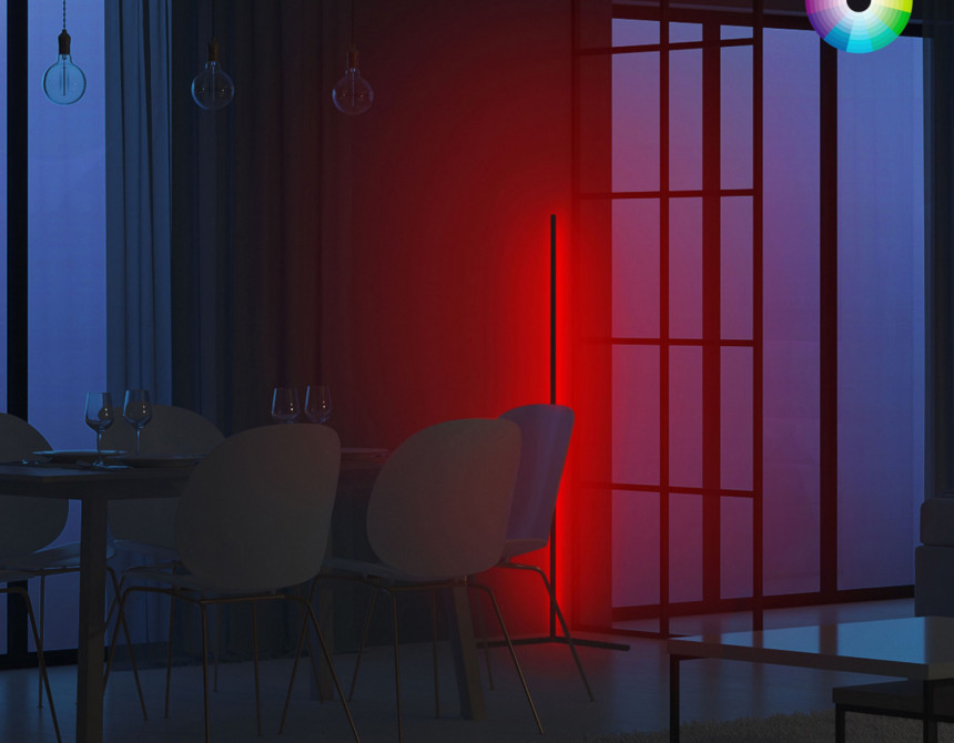 ΦΩΤΙΣΤΙΚΟ ΔΑΠΕΔΟΥ ΜΑΥΡΟ ΜΕ RGB LED & ΑΣΥΡΜΑΤΟ ΧΕΙΡΙΣΤΗΡΙΟ HM7309 30x30x120 εκ.