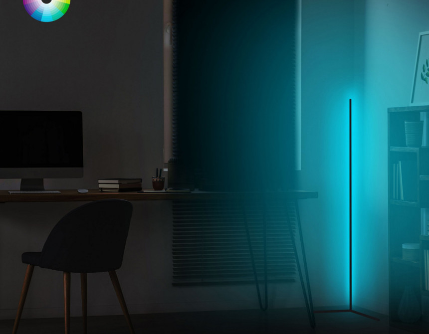 ΦΩΤΙΣΤΙΚΟ ΔΑΠΕΔΟΥ ΜΑΥΡΟ ΜΕ RGB LED & ΑΣΥΡΜΑΤΟ ΧΕΙΡΙΣΤΗΡΙΟ HM7309 30x30x120 εκ.