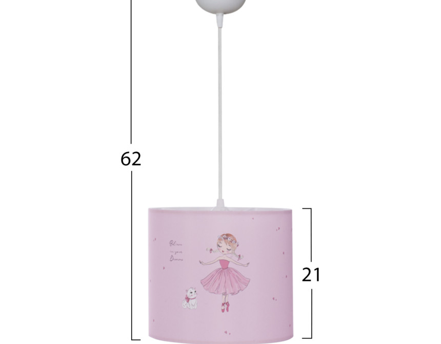 ΠΑΙΔΙΚΟ ΦΩΤΙΣΤΙΚΟ ΟΡΟΦΗΣ ΥΦΑΣΜΑΤΙΝΟ BALLERINA Φ25x21-62 εκ.HM7575.02