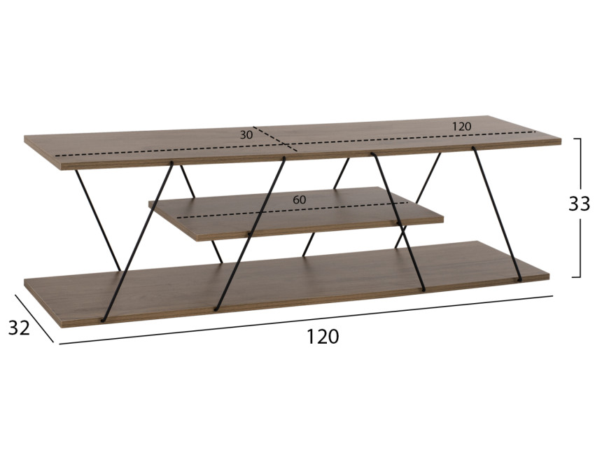 ΕΠΙΠΛΟ ΤΗΛΕΟΡΑΣΗΣ HM8922.13 TARS ΜΕΛΑΜΙΝΗ OLIVE GREY 120x32x33Yεκ.