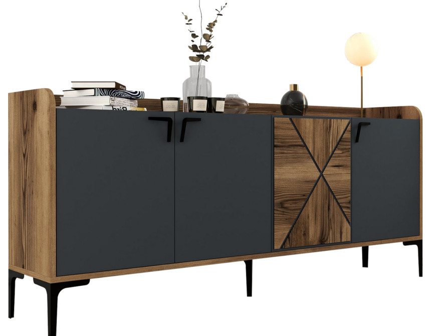 ΜΠΟΥΦΕΣ ΜΕΛΑΜΙΝΗΣ ΚΑΡΥΔΙ ΚΑΙ ΑΝΘΡΑΚΙ 180x35x78Yεκ. HM9433.01