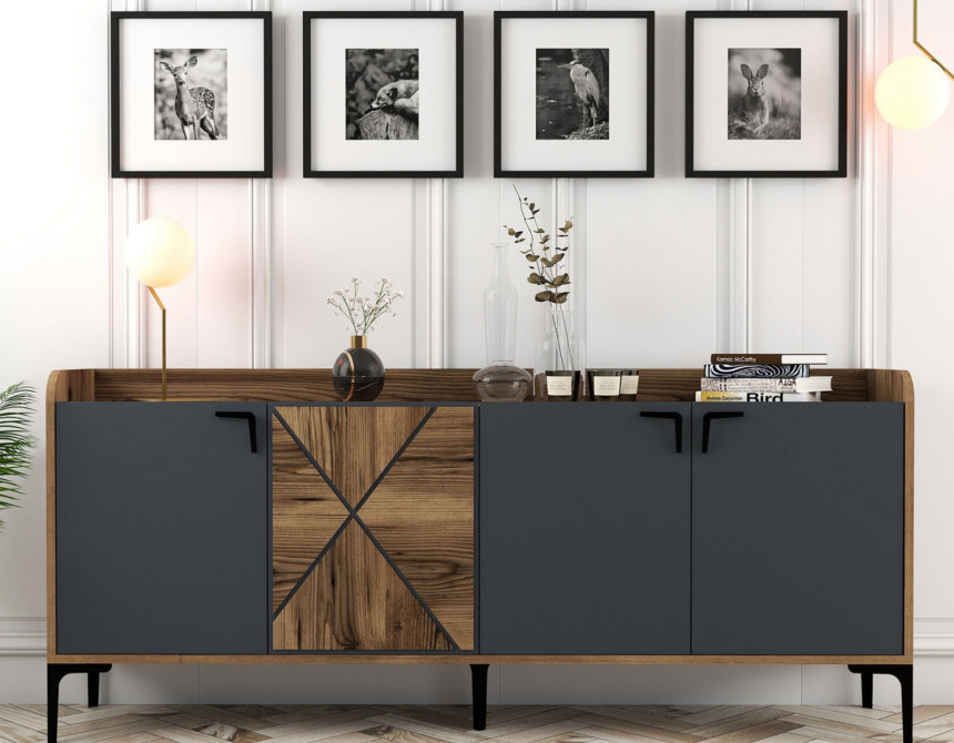 ΜΠΟΥΦΕΣ ΜΕΛΑΜΙΝΗΣ ΚΑΡΥΔΙ ΚΑΙ ΑΝΘΡΑΚΙ 180x35x78Yεκ. HM9433.01