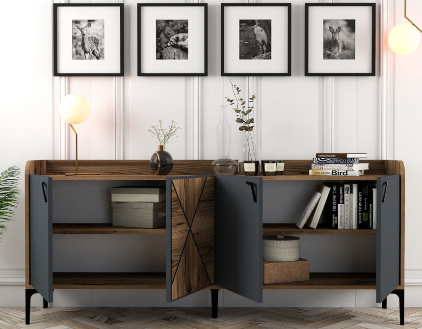 ΜΠΟΥΦΕΣ ΜΕΛΑΜΙΝΗΣ ΚΑΡΥΔΙ ΚΑΙ ΑΝΘΡΑΚΙ 180x35x78Yεκ. HM9433.01