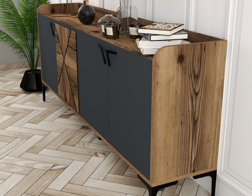 ΜΠΟΥΦΕΣ ΜΕΛΑΜΙΝΗΣ ΚΑΡΥΔΙ ΚΑΙ ΑΝΘΡΑΚΙ 180x35x78Yεκ. HM9433.01