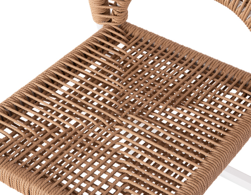 ΣΚΑΜΠΟ ΑΛΟΥΜΙΝΙΟΥ ΜΕ RATTAN ΜΕΣΑΙΟΥ ΥΨΟΥΣ ΛΕΥΚΟ HM5920.01 46x58x95Yεκ.