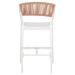 ΣΚΑΜΠΟ ΑΛΟΥΜΙΝΙΟΥ HM5892.12 ΜΕΣΑΙΟΥ ΥΨΟΥΣ RATTAN & TEXTLINE ΛΕΥΚΟ ΜΠΕΖ 56,5x57x99,5