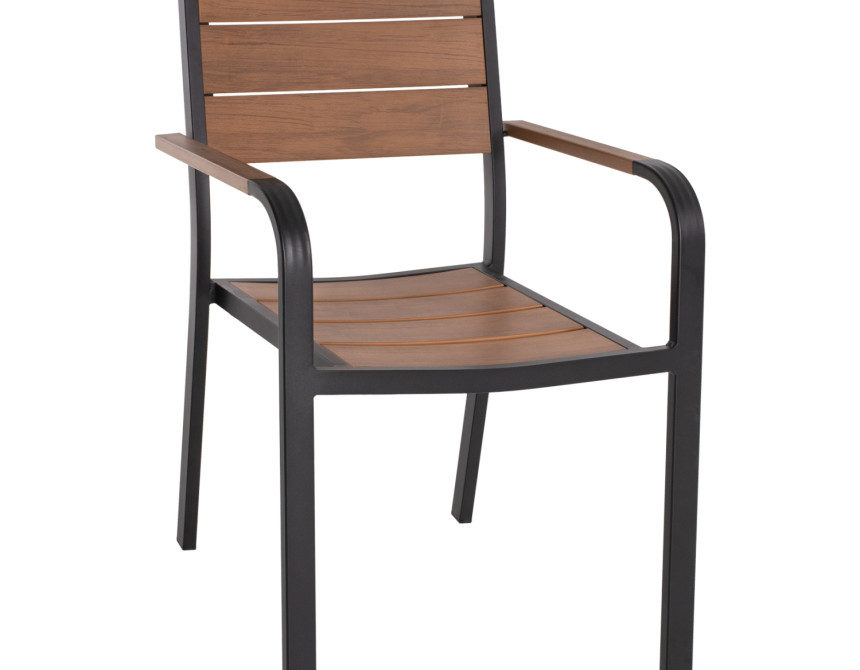 ΠΟΛΥΘΡΟΝΑ ΑΛΟΥΜΙΝΙΟΥ SAGA ΜΑΥΡΗ ΜΕ POLYWOOD HM5127.03 56x55x85,5Yεκ.