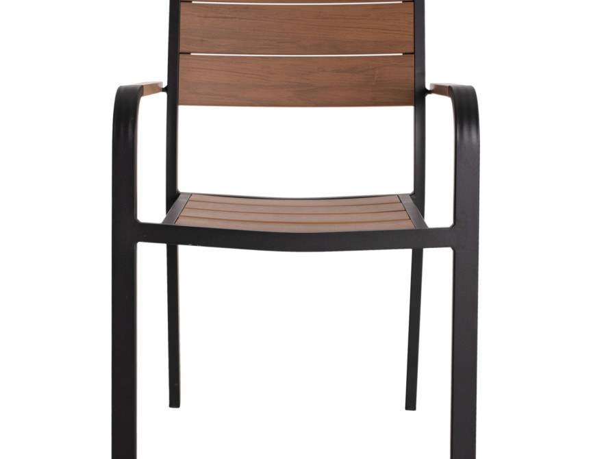 ΠΟΛΥΘΡΟΝΑ ΑΛΟΥΜΙΝΙΟΥ SAGA ΜΑΥΡΗ ΜΕ POLYWOOD HM5127.03 56x55x85,5Yεκ.