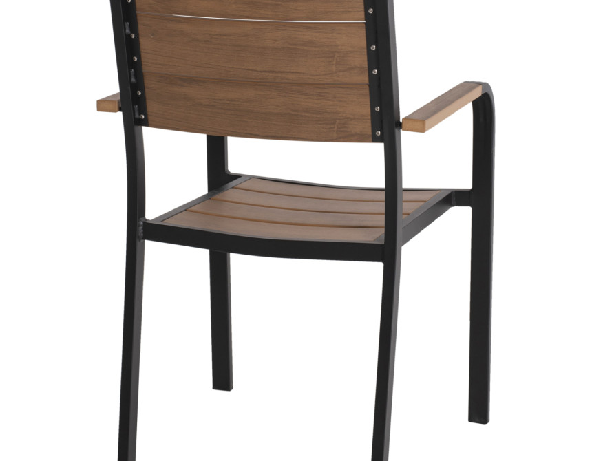 ΠΟΛΥΘΡΟΝΑ ΑΛΟΥΜΙΝΙΟΥ SAGA ΜΑΥΡΗ ΜΕ POLYWOOD HM5127.03 56x55x85,5Yεκ.