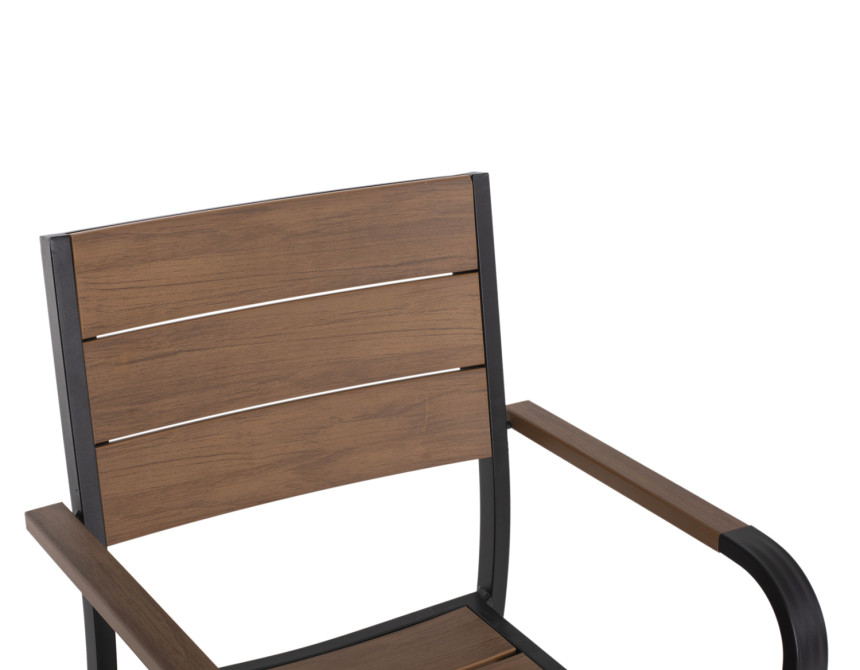 ΠΟΛΥΘΡΟΝΑ ΑΛΟΥΜΙΝΙΟΥ SAGA ΜΑΥΡΗ ΜΕ POLYWOOD HM5127.03 56x55x85,5Yεκ.