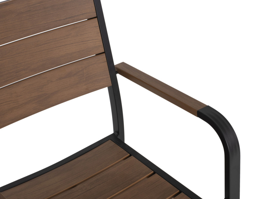 ΠΟΛΥΘΡΟΝΑ ΑΛΟΥΜΙΝΙΟΥ SAGA ΜΑΥΡΗ ΜΕ POLYWOOD HM5127.03 56x55x85,5Yεκ.