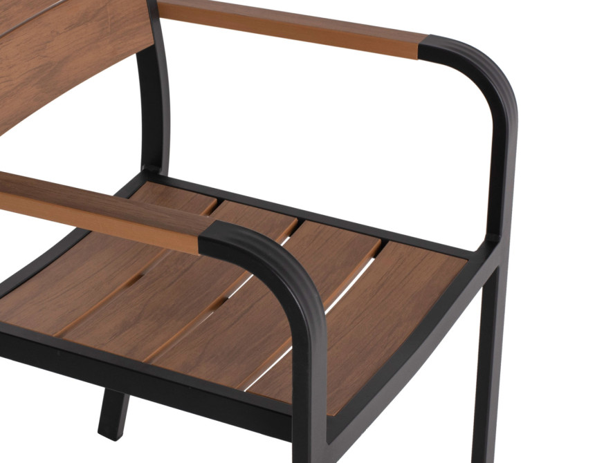 ΠΟΛΥΘΡΟΝΑ ΑΛΟΥΜΙΝΙΟΥ SAGA ΜΑΥΡΗ ΜΕ POLYWOOD HM5127.03 56x55x85,5Yεκ.