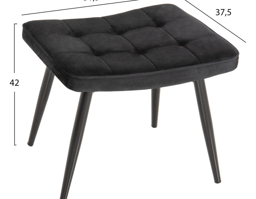 ΠΟΛΥΘΡΟΝΑ ΜΠΕΡΖΕΡΑ CRAWLEY ΜΕ ΥΠΟΠΟΔΙΟ HM8918.04 ΜΑΥΡΟ ΒΕΛΟΥΔΟ 70x57x103Y εκ.