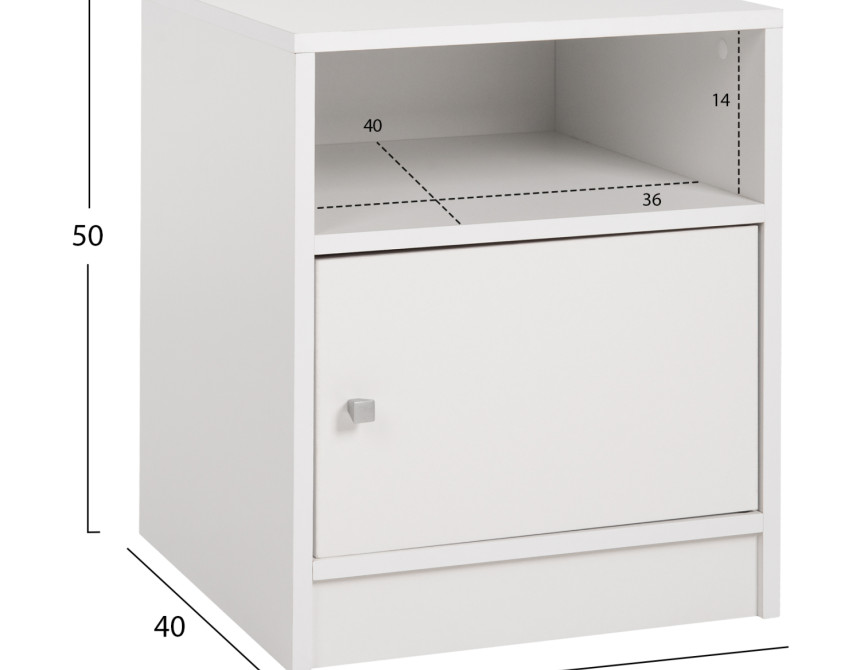 ΚΟΜΟΔΙΝΟ ΜΕΛΑΜΙΝΗΣ MALORY HM2205.05 ΛΕΥΚO 40x40x50Yεκ.