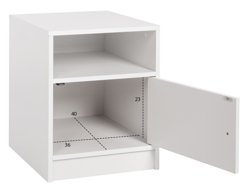 ΚΟΜΟΔΙΝΟ ΜΕΛΑΜΙΝΗΣ MALORY HM2205.05 ΛΕΥΚO 40x40x50Yεκ.