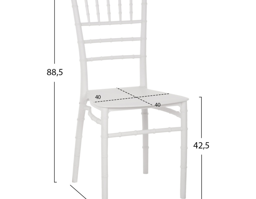 ΚΑΡΕΚΛΑ ΠΟΛΥΠΡΟΠΥΛΕΝΙΟΥ CATERING TIFFANY HM8058.31 ΛΕΥΚΟ 39x47x89Υεκ.