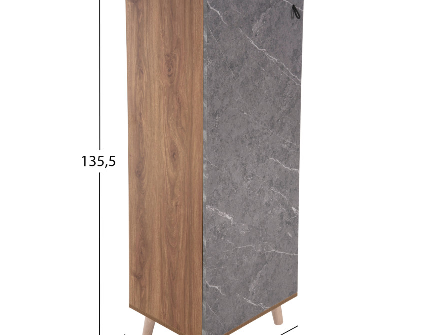 ΠΑΠΟΥΤΣΟΘΗΚΗ-ΝΤΟΥΛΑΠΙ ALVARO HM8954.12 ΜΕΛΑΜΙΝΗ SONAMA-STONE TEXTURE 50Χ38Χ135Yεκ.