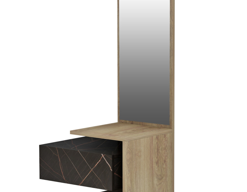 ΕΠΙΠΛΟ ΕΙΣΟΔΟΥ ΜΕ ΚΑΘΡΕΠΤΗ MEARA HM8984.13 ΜΕΛΑΜΙΝΗ BLACK MARBLE-ΦΥΣΙΚΟ 49,1x31,3x90Υεκ