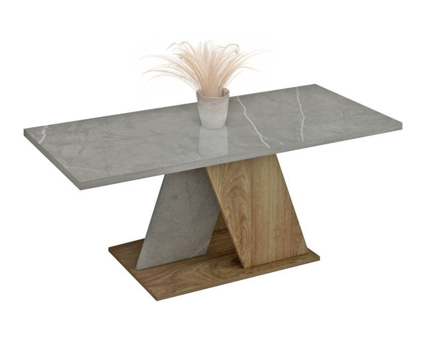 ΤΡΑΠΕΖΙ ΣΑΛΟΝΙΟΥ DILE HM9528.02 ΜΕΛΑΜΙΝΗ ΣΕ STONE TEXTURE ΓΚΡΙ-ΦΥΣΙΚΟ 110x55x47Υεκ.