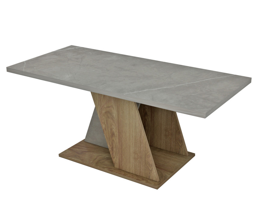 ΤΡΑΠΕΖΙ ΣΑΛΟΝΙΟΥ DILE HM9528.02 ΜΕΛΑΜΙΝΗ ΣΕ STONE TEXTURE ΓΚΡΙ-ΦΥΣΙΚΟ 110x55x47Υεκ.