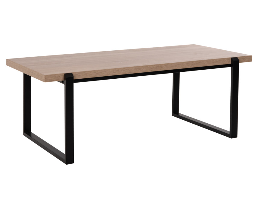 ΤΡΑΠΕΖΙ ΣΑΛΟΝΙΟΥ HM9585.03 MDF SONOMA-ΜΑΥΡΗ ΜΕΤΑΛΛΙΚΗ ΒΑΣΗ 120x60X46Yεκ.