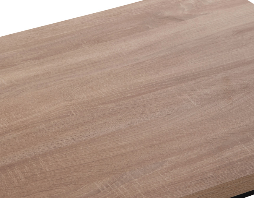 ΤΡΑΠΕΖΙ ΣΑΛΟΝΙΟΥ HM9585.03 MDF SONOMA-ΜΑΥΡΗ ΜΕΤΑΛΛΙΚΗ ΒΑΣΗ 120x60X46Yεκ.