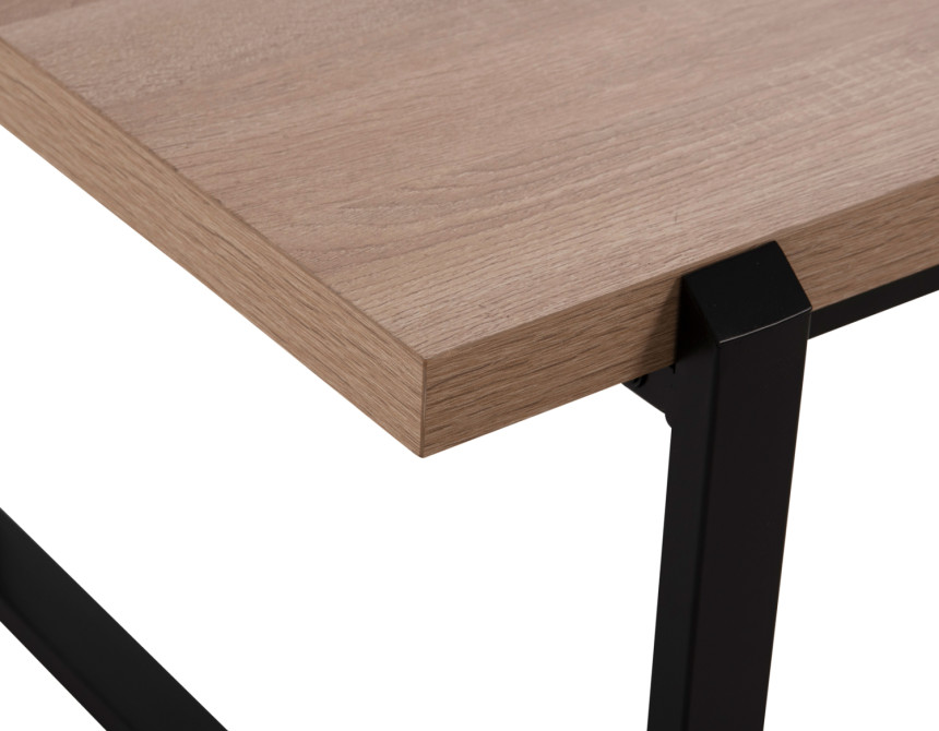 ΤΡΑΠΕΖΙ ΣΑΛΟΝΙΟΥ HM9585.03 MDF SONOMA-ΜΑΥΡΗ ΜΕΤΑΛΛΙΚΗ ΒΑΣΗ 120x60X46Yεκ.