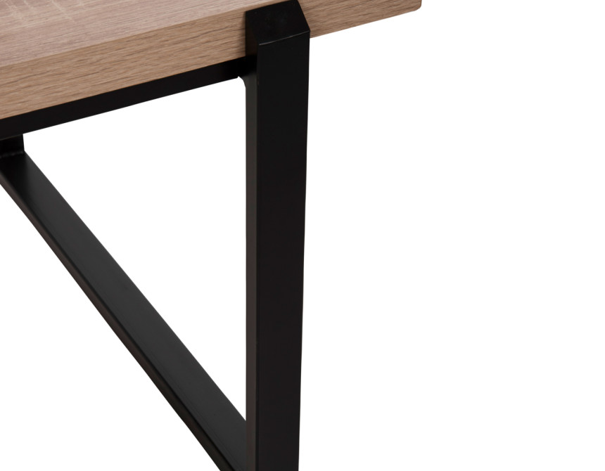 ΤΡΑΠΕΖΙ ΣΑΛΟΝΙΟΥ HM9585.03 MDF SONOMA-ΜΑΥΡΗ ΜΕΤΑΛΛΙΚΗ ΒΑΣΗ 120x60X46Yεκ.