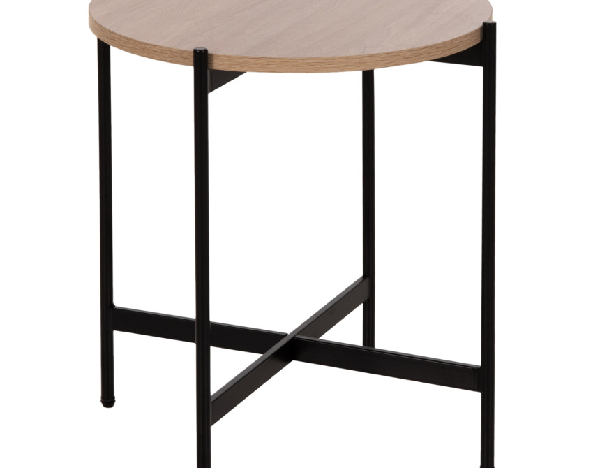 ΒΟΗΘΗΤΙΚΟ ΤΡΑΠΕΖΙ HM9589.03 MDF SONAMA-ΜΑΥΡΗ ΜΕΤΑΛΛΙΚΗ ΒΑΣΗ Φ50x55Υεκ.