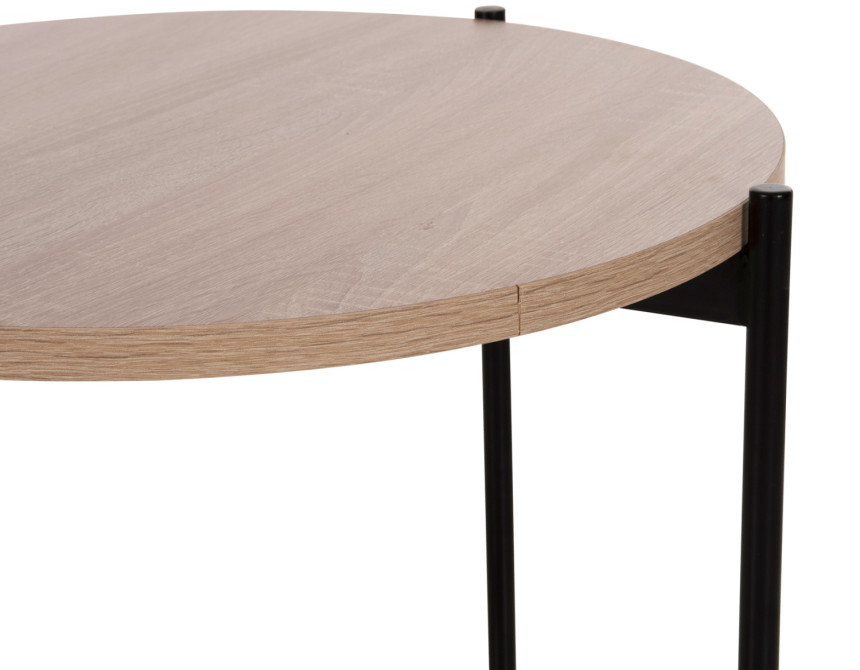 ΒΟΗΘΗΤΙΚΟ ΤΡΑΠΕΖΙ HM9589.03 MDF SONAMA-ΜΑΥΡΗ ΜΕΤΑΛΛΙΚΗ ΒΑΣΗ Φ50x55Υεκ.