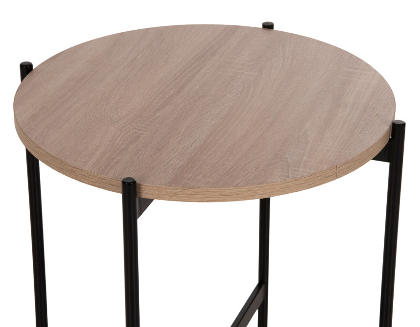 ΒΟΗΘΗΤΙΚΟ ΤΡΑΠΕΖΙ HM9589.03 MDF SONAMA-ΜΑΥΡΗ ΜΕΤΑΛΛΙΚΗ ΒΑΣΗ Φ50x55Υεκ.