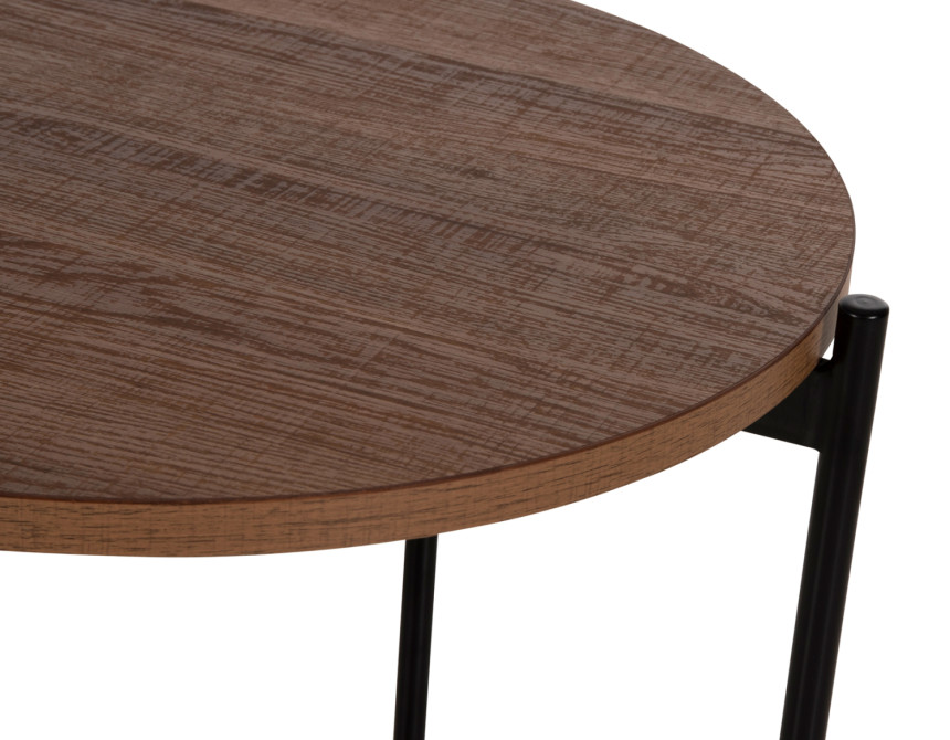 ΒΟΗΘΗΤΙΚΟ ΤΡΑΠΕΖΙ HM9589.04 MDF ΚΑΡΥΔΙ-ΜΑΥΡΗ ΜΕΤΑΛΛΙΚΗ ΒΑΣΗ Φ50x55Υεκ.