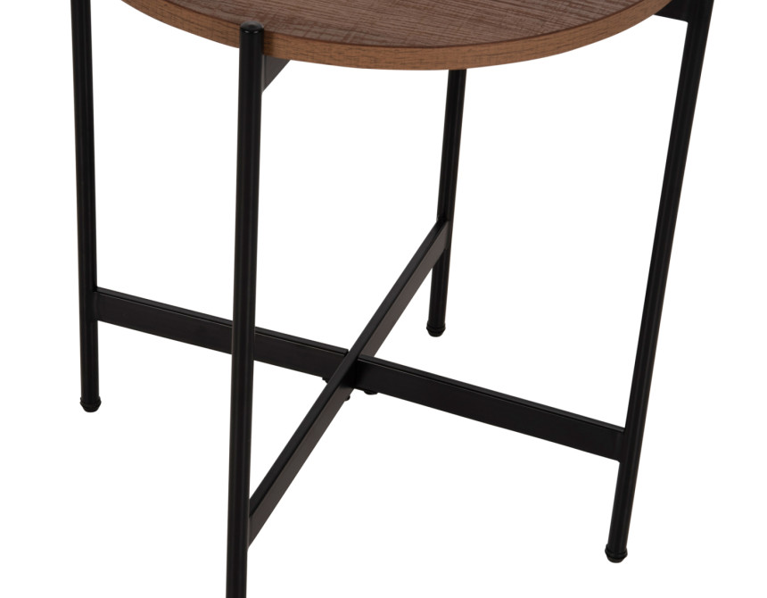 ΒΟΗΘΗΤΙΚΟ ΤΡΑΠΕΖΙ HM9589.04 MDF ΚΑΡΥΔΙ-ΜΑΥΡΗ ΜΕΤΑΛΛΙΚΗ ΒΑΣΗ Φ50x55Υεκ.