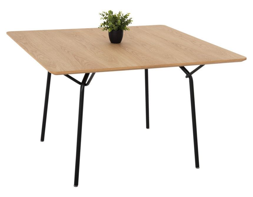ΤΡΑΠΕΖΙ ΤΡΑΠΕΖΑΡΙΑΣ TRENK HM9614.01 MDF ΜΕ ΚΑΠΛΑΜΑ ΔΡΥΟΣ ΦΥΣΙΚΟ-ΜΑΥΡΟ ΜΕΤΑΛΛΟ 120x120x75Υεκ.