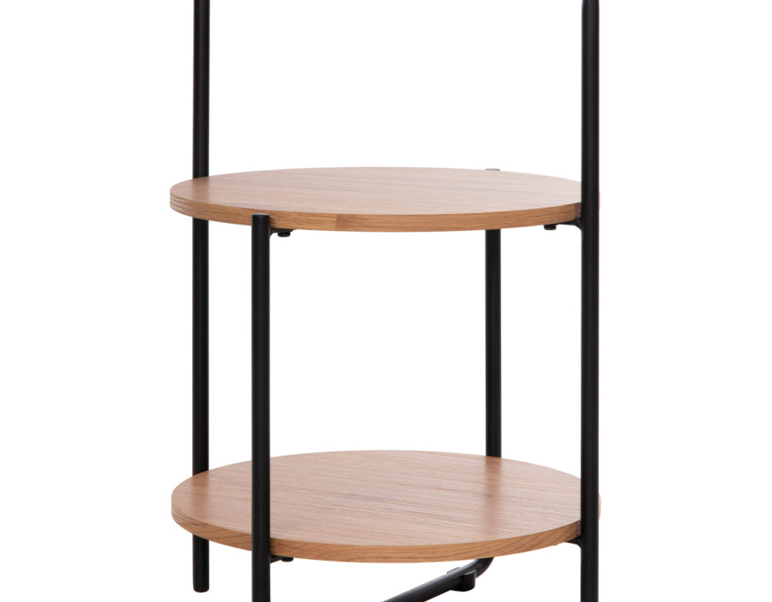 ΒΟΗΘΗΤΙΚΟ ΤΡΑΠΕΖΙ SYLO HM9618.01 MDF ΣΕ ΦΥΣΙΚΟ-ΜΑΥΡΟ ΜΕΤΑΛΛΟ Φ44x66Υεκ.