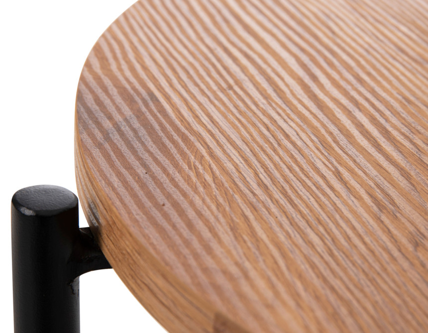 ΒΟΗΘΗΤΙΚΟ ΤΡΑΠΕΖΙ SYLO HM9618.01 MDF ΣΕ ΦΥΣΙΚΟ-ΜΑΥΡΟ ΜΕΤΑΛΛΟ Φ44x66Υεκ.