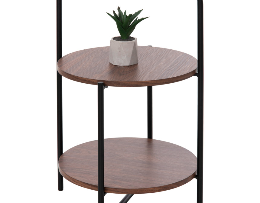 ΒΟΗΘΗΤΙΚΟ ΤΡΑΠΕΖΙ SYLO HM9618.02 MDF ΣΕ ΚΑΡΥΔΙ-ΜΑΥΡΟ ΜΕΤΑΛΛΟ Φ44x66Υεκ.
