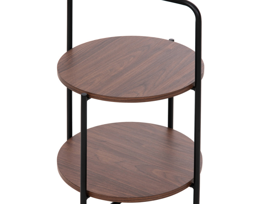 ΒΟΗΘΗΤΙΚΟ ΤΡΑΠΕΖΙ SYLO HM9618.02 MDF ΣΕ ΚΑΡΥΔΙ-ΜΑΥΡΟ ΜΕΤΑΛΛΟ Φ44x66Υεκ.