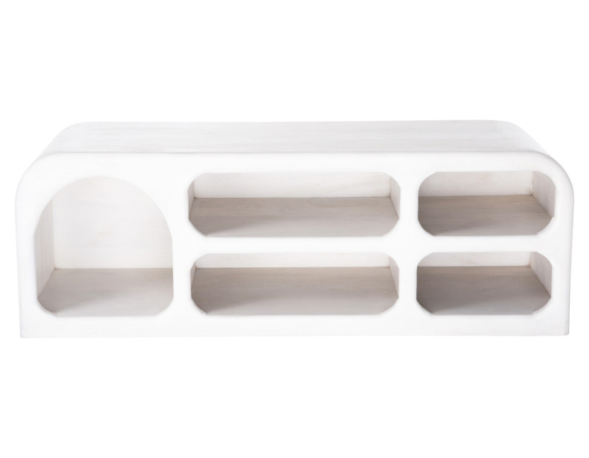 ΕΠΙΠΛΟ ΤΗΛΕΟΡΑΣΗΣ HANDYR HM9704 ΜΑΣΙΦ ΞΥΛΟ MANGO ΣΕ ΛΕΥΚΟ 130x40x45Yεκ.