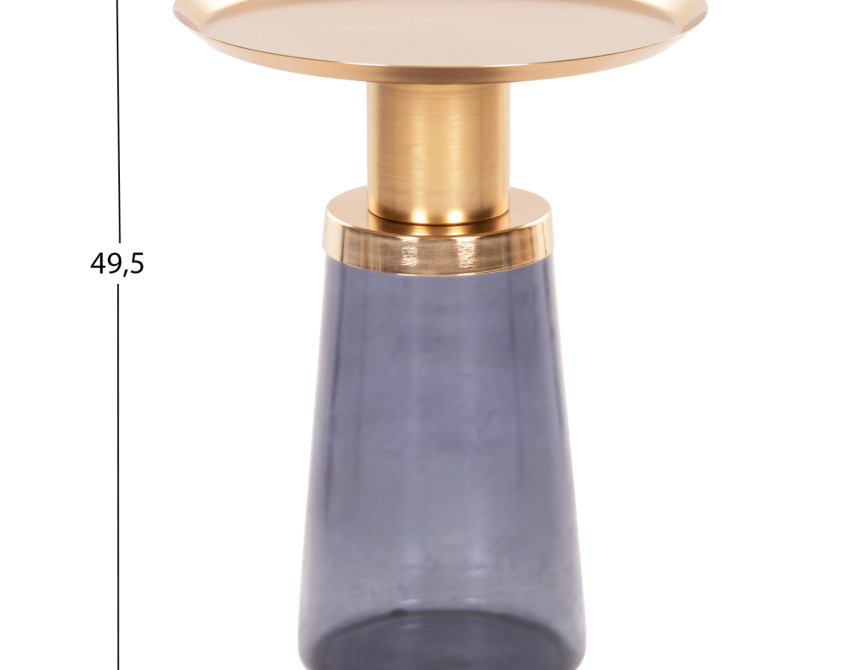 ΒΟΗΘΗΤΙΚΟ ΤΡΑΠΕΖΑΚΙ BALLIN HM9725 ΜΠΛΕ ΓΥΑΛΙ-ΧΡΥΣΟ ΜΕΤΑΛΛΟ Φ37,5x49,5Υεκ.