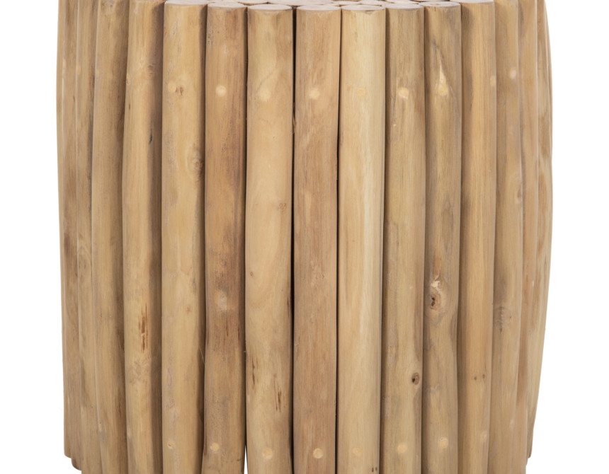ΤΡΑΠΕΖΙ ΣΑΛΟΝΙΟΥ ΣΤΡΟΓΓΥΛΟ COOTER HM9865 ΚΛΑΔΙΑ TEAK-ΦΥΣΙΚΟ Φ39x40,5Υεκ.