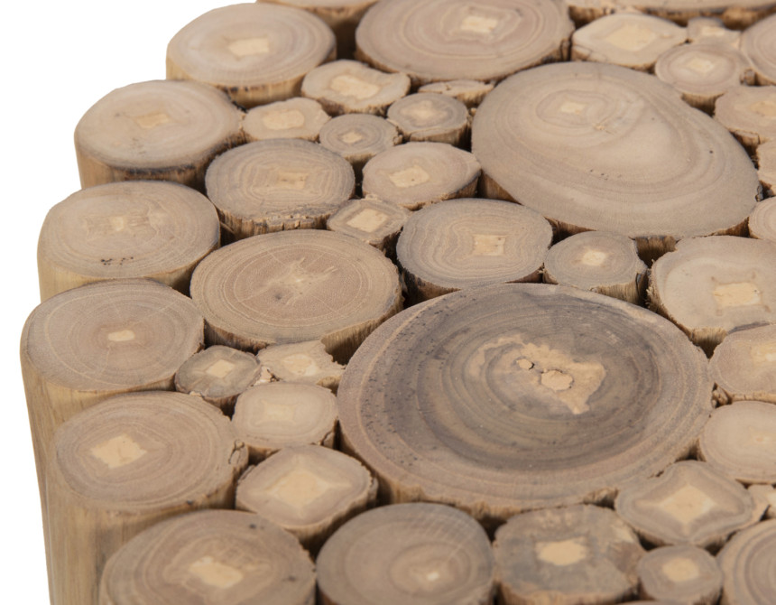 ΤΡΑΠΕΖΙ ΣΑΛΟΝΙΟΥ ΣΤΡΟΓΓΥΛΟ COOTER HM9865 ΚΛΑΔΙΑ TEAK-ΦΥΣΙΚΟ Φ39x40,5Υεκ.