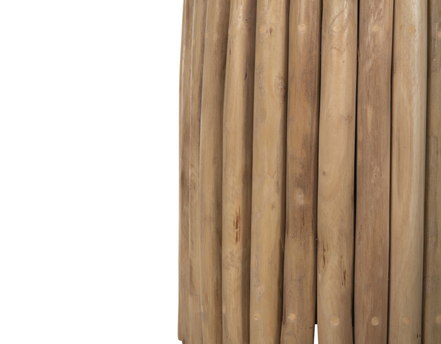 ΤΡΑΠΕΖΙ ΣΑΛΟΝΙΟΥ ΣΤΡΟΓΓΥΛΟ COOTER HM9865 ΚΛΑΔΙΑ TEAK-ΦΥΣΙΚΟ Φ39x40,5Υεκ.