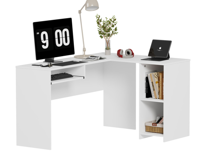 ΓΩΝΙΑΚΟ ΓΡΑΦΕΙΟ SHIG HM2135.03 MDF ΣΕ ΛΕΥΚΟ 140x120x75Υεκ