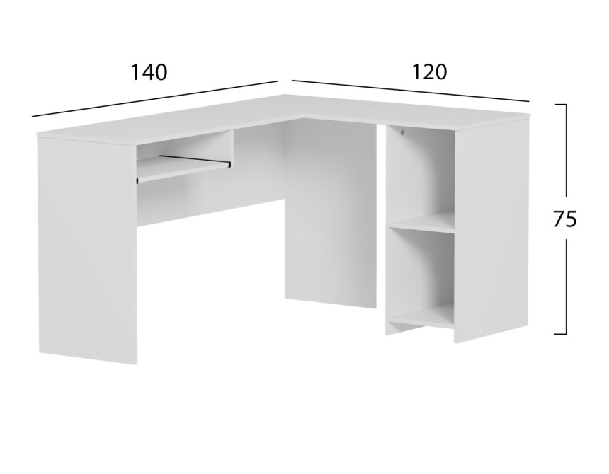 ΓΩΝΙΑΚΟ ΓΡΑΦΕΙΟ SHIG HM2135.03 MDF ΣΕ ΛΕΥΚΟ 140x120x75Υεκ