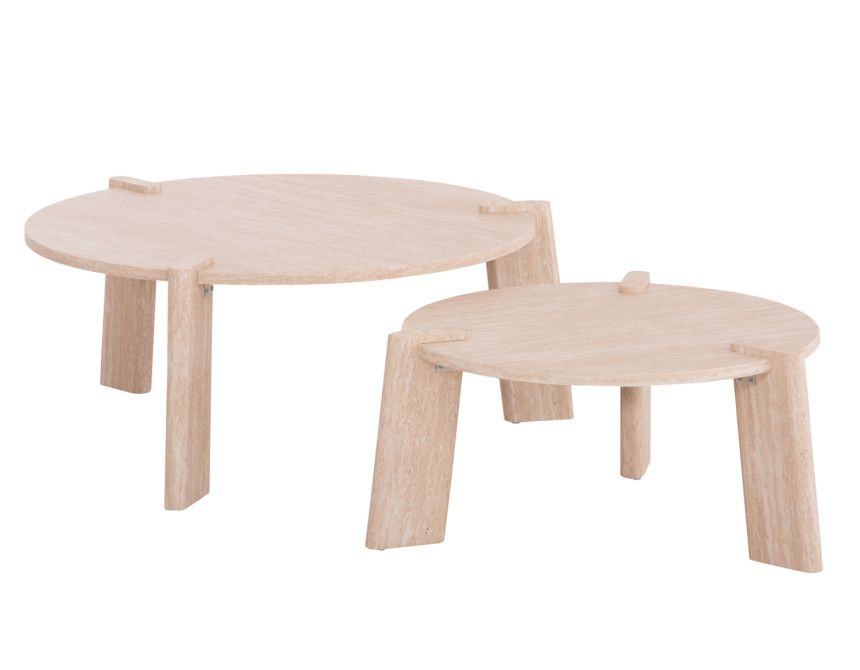 ΣΕΤ 2ΤΜΧ ΤΡΑΠΕΖΙΑ ΣΑΛΟΝΙΟΥ EQUIL HM9943.01 MDF ΜΕ ΜΕΛΑΜΙΝΗ-ΦΥΣΙΚΟ 66x66εκ + 87x87εκ