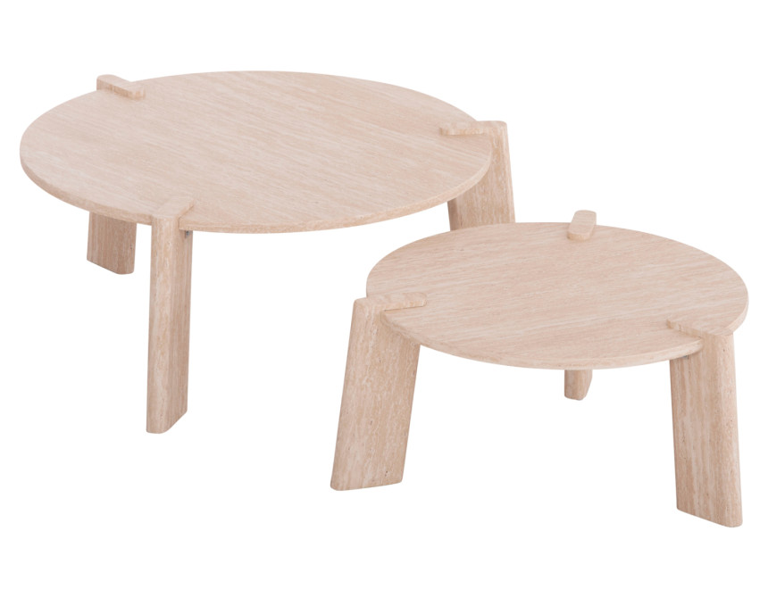 ΣΕΤ 2ΤΜΧ ΤΡΑΠΕΖΙΑ ΣΑΛΟΝΙΟΥ EQUIL HM9943.01 MDF ΜΕ ΜΕΛΑΜΙΝΗ-ΦΥΣΙΚΟ 66x66εκ + 87x87εκ