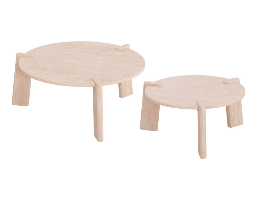 ΣΕΤ 2ΤΜΧ ΤΡΑΠΕΖΙΑ ΣΑΛΟΝΙΟΥ EQUIL HM9943.01 MDF ΜΕ ΜΕΛΑΜΙΝΗ-ΦΥΣΙΚΟ 66x66εκ + 87x87εκ